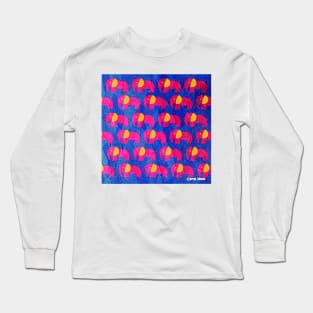 elephant elefante safari in wallpaper of love and color ecopop painting Long Sleeve T-Shirt